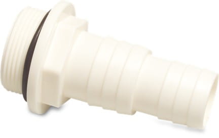 Tulejka do węża przejściowa ABS 1 1/2" x 32-38 mm GZ x podłączenie węża 10bar biały 0100480